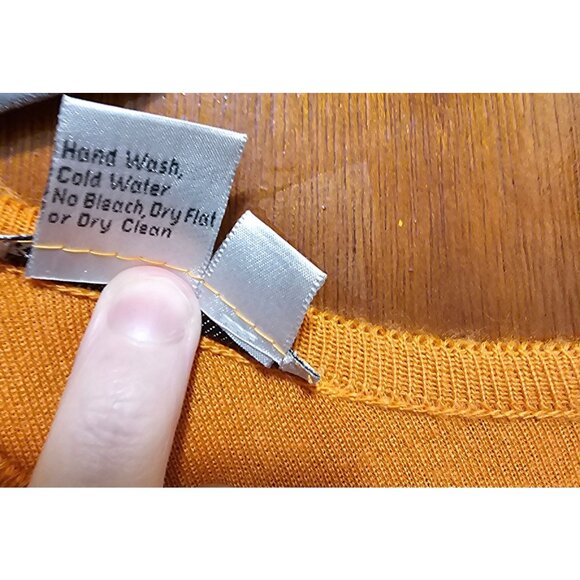 I.K.C. For Country Wear Orange & Brown Poncho Top 2X Italian - Picture 4 of 7